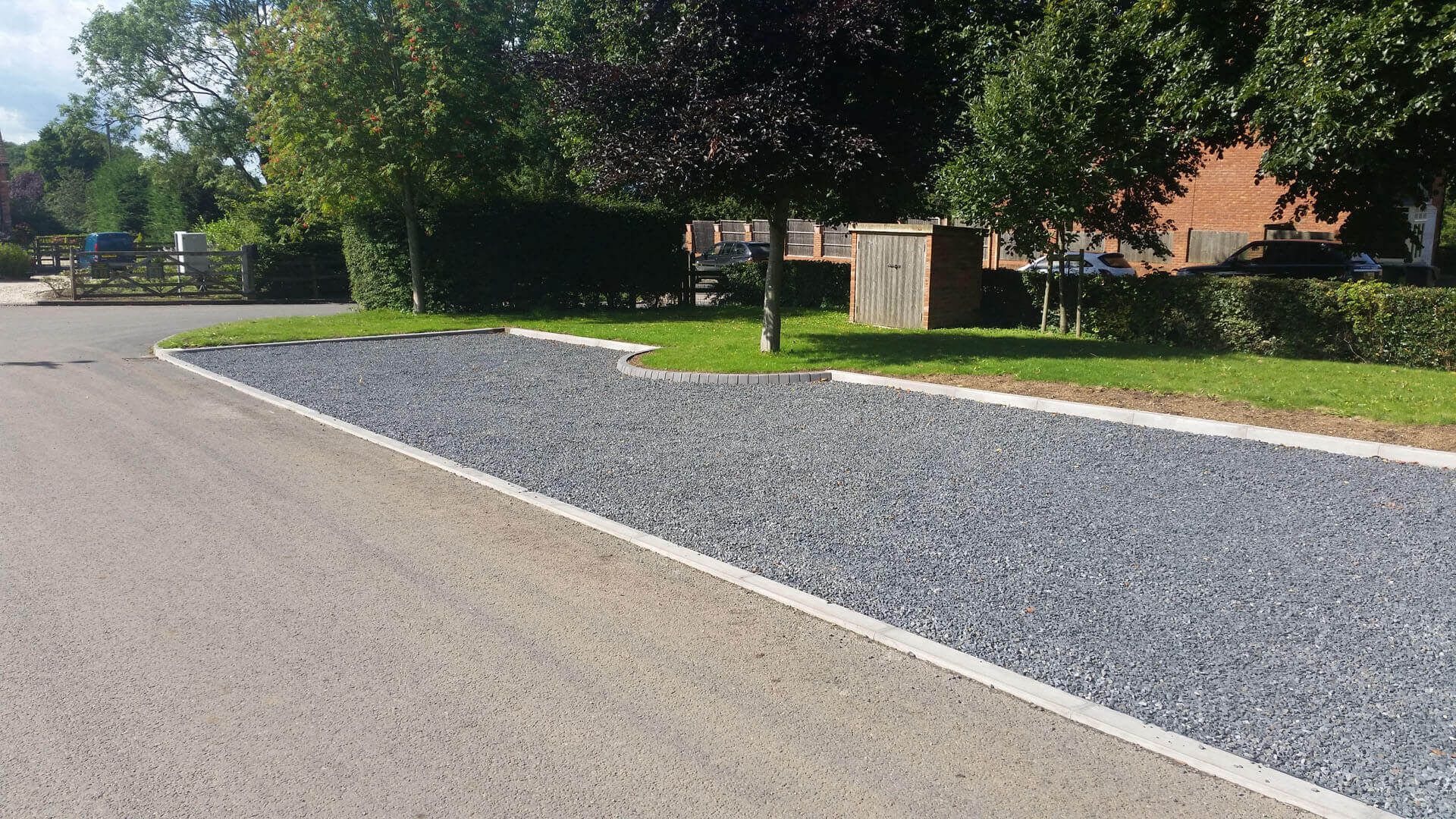 Gravel driveway area